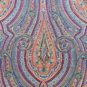 Antique İndia Kashmir Block Printed Hanging - Shipping İncluded. (39.5&#39;&#39; x 47&#39;&#39;) İnc.