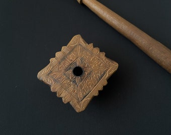 Antique Hand Carved Wooden Drop Spindle - Anatolian Islamic Art - Shipping İncluded.