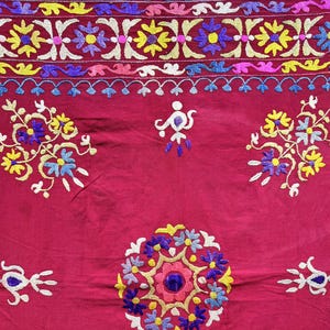 Uzbekistan Lakai Silk Cross Stitched Embroidery Hanging - Shipping İncluded. (27.5'' x 35.5'') İnc. image 3