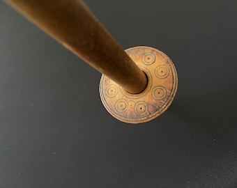 Antique Hand Carved Wooden Drop Spindle - Anatolian Folk Art - Shipping İncluded.