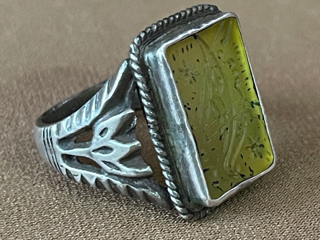 Antique Talismanic Silver Ring With Carnelian Free Shipping. - Etsy