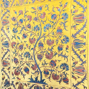 Uzbekistan - Tashkent Lakai Silk Embroidered Suzani & Wall Hanging - Shipping İncluded.