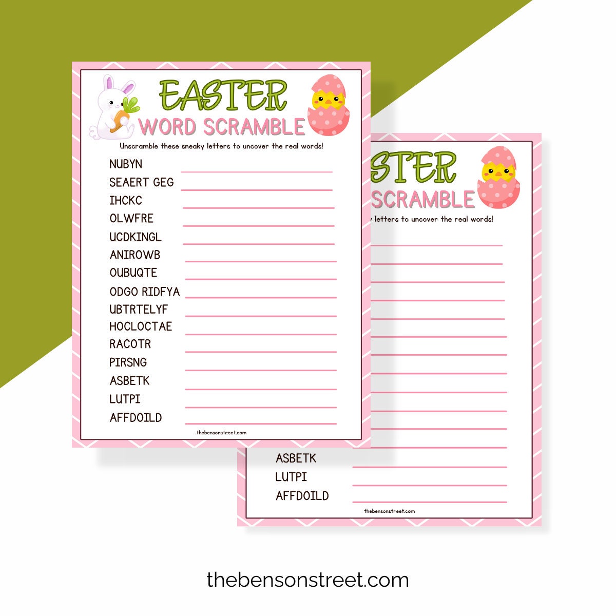 Easter Word Scramble for Kids Easter Word Game Easter Printables Party ...