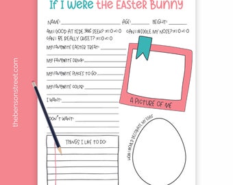 If I Were the Easter Bunny Worksheet | Easter Writing Activity | Easter Worksheets | Printables for Easter | Easter Bunny Printable