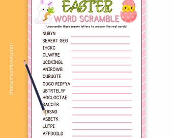 Easter Word Scramble for Kids | Easter Word Game | Easter Printables | Party Games | Easter Classroom Activity | Easter Themed Word Scramble