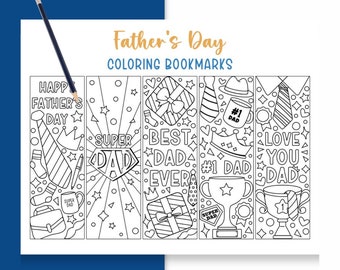 Marcadores de página para colorir do Dia dos Pais | Presente para imprimir para o papai (Arquivo digital)