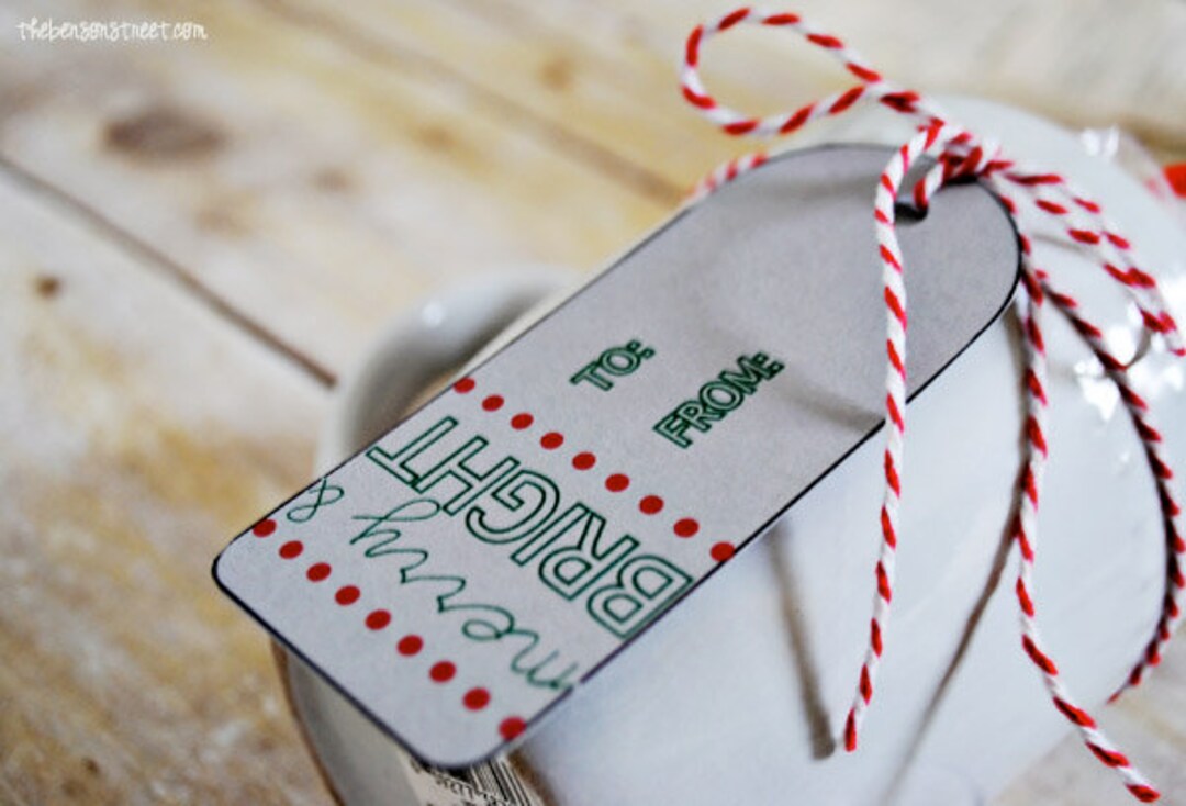 Merry and Bright Christmas Gift Tags – Printable Holiday Tags (digital ...
