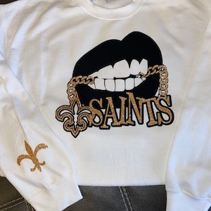 New Orleans Saints Sweatshirt lips saints football