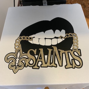 New Orleans Saints tshirt lips saints football