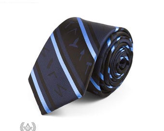 Corbata de herramientas de trabajo (azul) de Masonic Revival