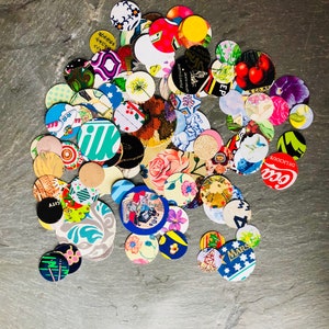 60 Hand Sanded Vintage Tin Discs – Recycled Metal Jewelry Supplies