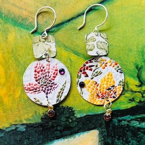 Flower inspired  tin earrings |  Vibrant  tin earrings | Tin earrings | Lightweight tin | Designer earrings