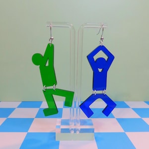 Hangmen Acrylic Earrings – Statement Dangle Jewelry