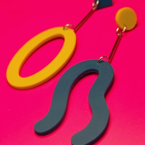 Abstract Acrylic Dangle Earrings