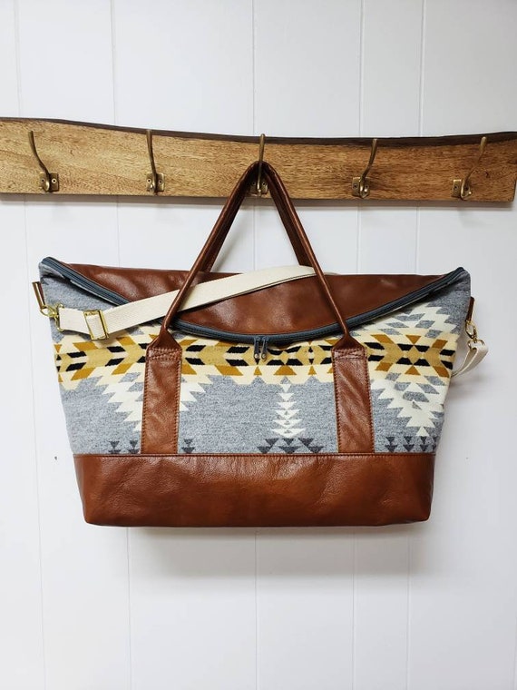 leather weekender tote