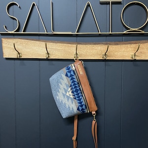 Leather Cross body purse, Leather Purse, Leather Messanger Bag, Leather Shoulder Bag, Leather Bag,  Pendleton Wool Crossbody,  Purse