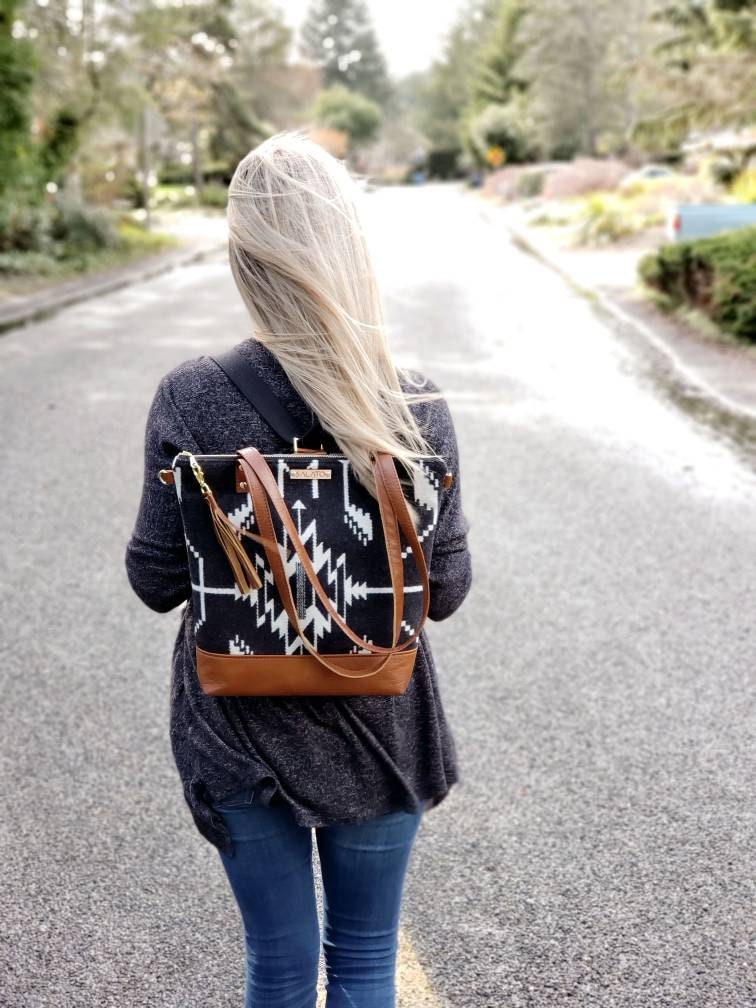 Wool and Leather Convertible Purse 