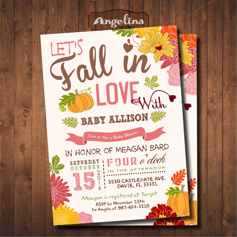 Fall Baby Shower Invitation. Little Pumpkin Baby Shower. DIY Etsy