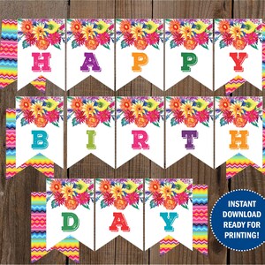 Fiesta Birthday Banner / Instant Download / Digital Printable / Ready ...