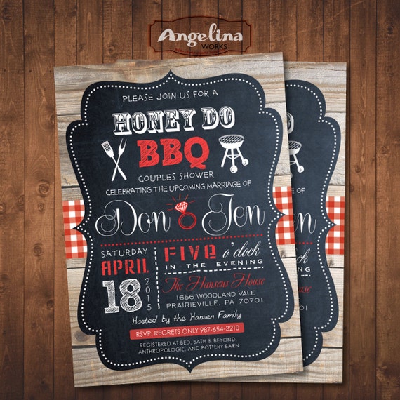 Honey Do Shower Invitation Bbq Digital Printable Image 0