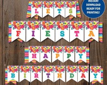 Fiesta Birthday Banner / Instant download / Digital Printable / Ready for printing