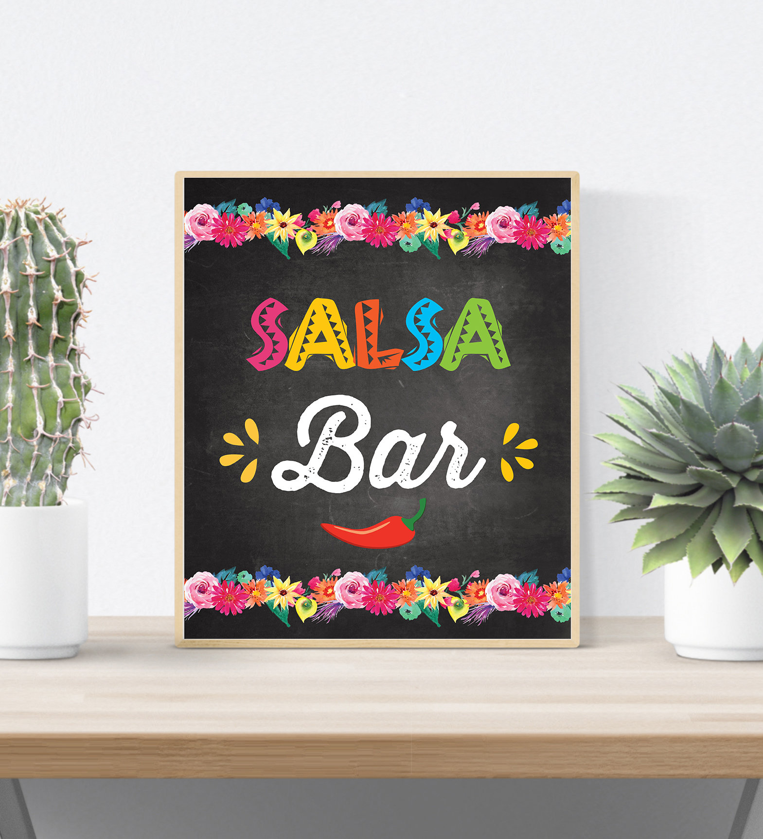 Instant Download Fiesta Party Salsa Bar Sign. Mexican Fiesta Etsy