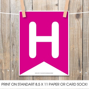 Printable Happy Birthday Banner / Pink Banner / Instant Download ...