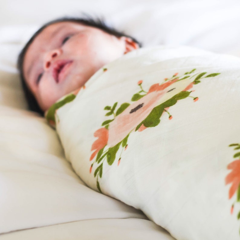 Muslin Floral Swaddle Etsy