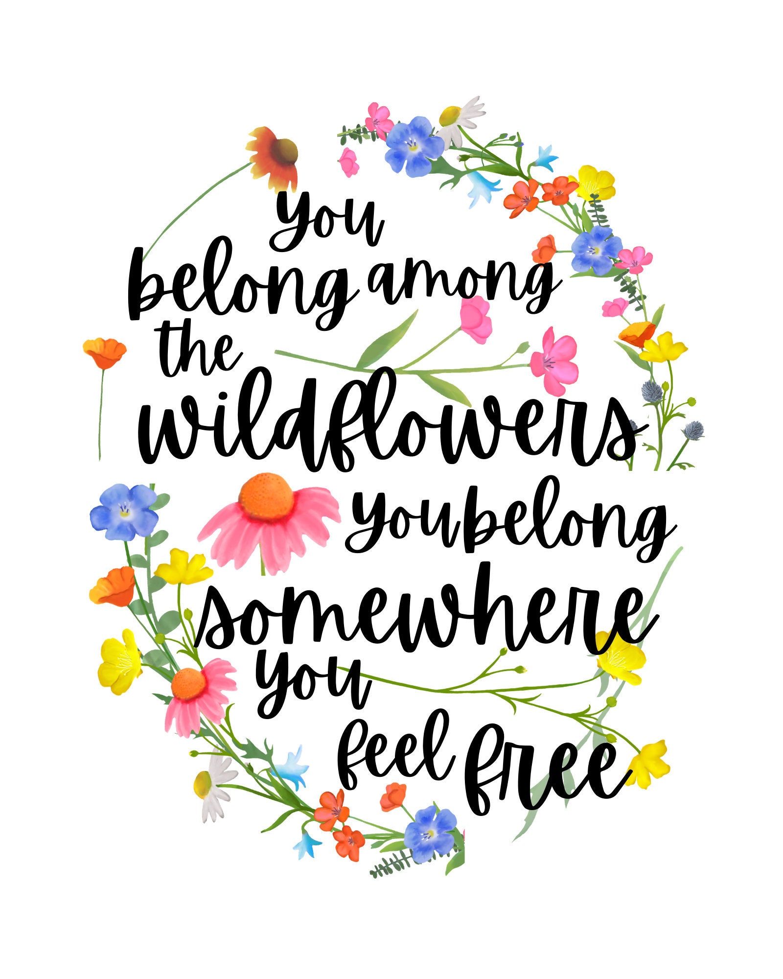 You belong among the wildflowers wildflower sign tom petty Etsy