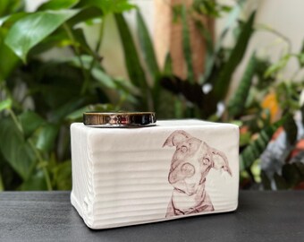 Urna de porcelana moderna y personalizada para mascotas: la 'Sophie'