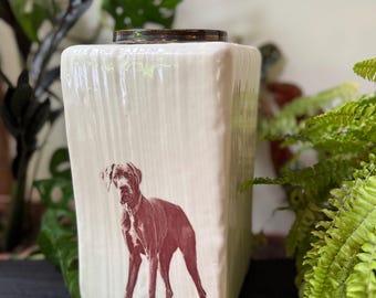 Urna de cerámica para mascotas hecha a mano y personalizada: la 'Cesar'