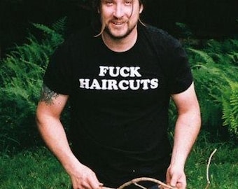 F*ck Haircuts Graphic Tee • Vintage 70s Style, Iron-on Letter, Unisex