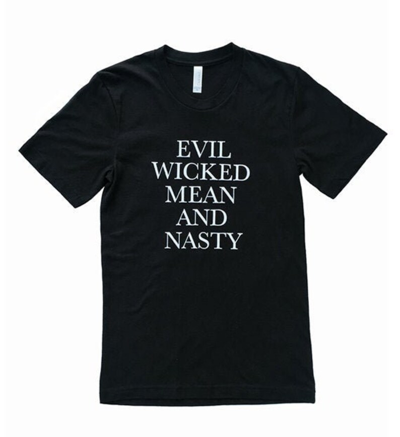 EVIL Wicked MEAN & NASTY Unisex Biker Outlaw Clothing 70s Slogan Graphic T-Shirt Rock and Roll Metal Band Tee Punk Priest Black Sabbath image 6