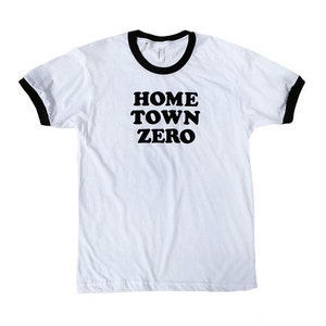 HOME TOWN ZERO Skater Punk Unisex Ringer T-Shirt Nu Goth 90s Grunge Aesthetic Vintage 70s Iron On Letter Statement Saying Bratty Vibes image 3