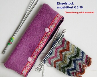 Nadelgarage, Nadelspiel Aufbewahrung unterwegs, Stricknadelaufbewahrung, Stricknadeletui, Nadelspielmappe, Nadelspielmäppchen