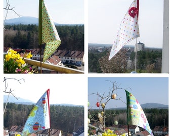 Fahrradwimpel, bunte Sommer-Wimpel, Fähnchen Kinderwagen, Wimpel Dreirad, Kinderwagen kleine Fahne Blumen, bunte Fahne