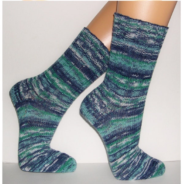 Damen-Socken für Allergiker, vegan wollfrei, Wunschgröße, gestrickte, Ringelsocken, bunte Socken, handgestrickte Socken, Sommer-Socken