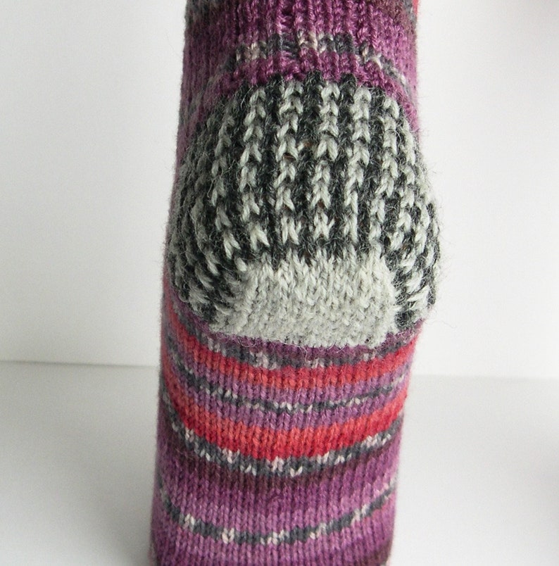 Rote Socken Wolle mit Seide, Seide-Merino, Wunschgröße, Damensocken, Wollsocken, Ringelsocken, bunt handgestrickt image 3