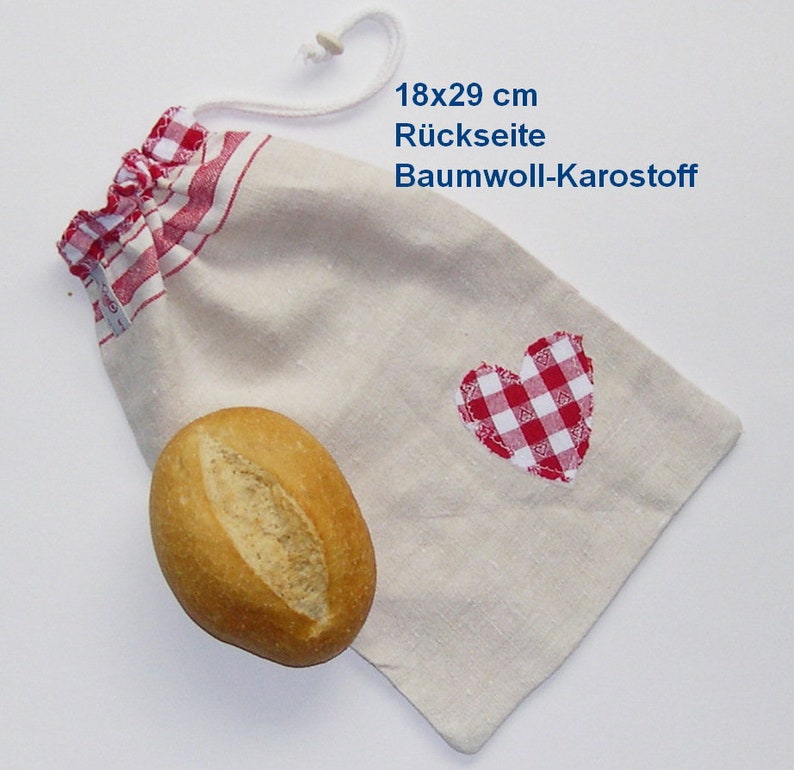 Leinen-Beutel, Brotbeutel Leinen, Brötchenbeutel Leinen, vintage Leinensack, Bäckertasche, Leinenbeutel-Unikate Bild 5