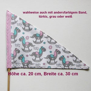 Wimpel rosa Elefant, Dreirad Fahrradwimpel, Fähnchen Kinderwagen, Elefanten Fahne rosa, Einhorn Dreirad, Kinderwagen, Bild 4