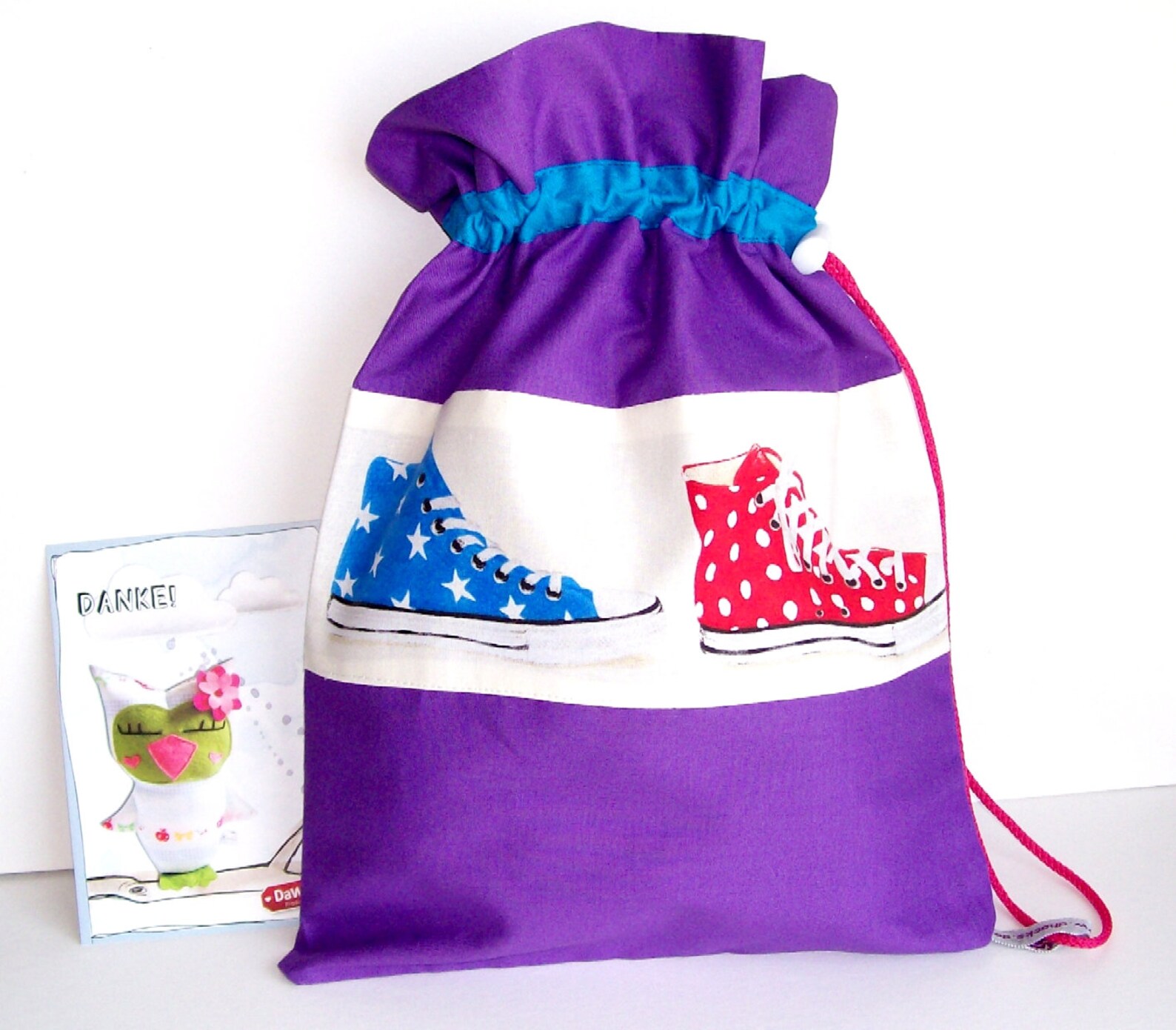 Turnbeutel Mit Stickerei – 100% Baumwolle, Personalisierbar, 37x46 Cm, 12 Liter, Ideal Für Sport & Schwimmen