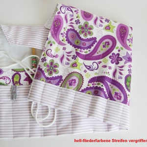 Rollmäppchen, Stricknadeltasche, Stricknadeletui, Rollmappe Nadelspiele, Strumpfnadeln, Stricknadelrolle, Aufbewahrung Häkelnadeln, Socken Paisley lila