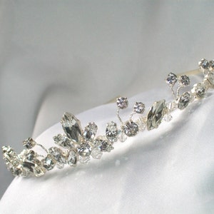 Handmade bridal wedding tiara Swarovski diamante and clear crystals silver gold rose gold