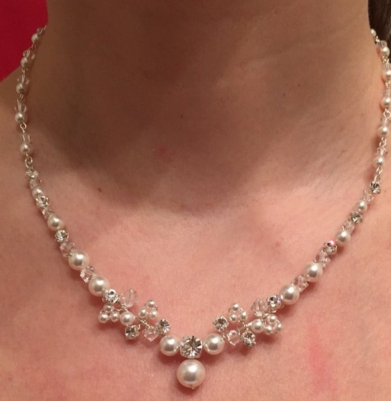 Handmade Sterling Silver Wedding Bridal Jewellery Set Pearls Etsy