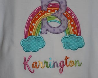 Rainbow Birthday Bodysuit or Shirt for Infant, Toddler, and Youth, Rainbow Birthday Shirt