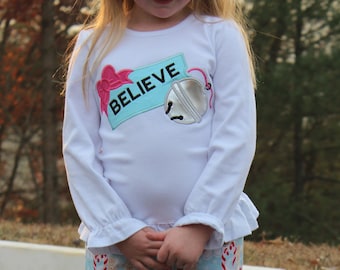 The Polar Express Believe Shirt for Girl or Boy (No Bow)