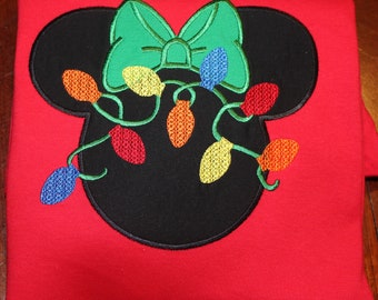Christmas Lights Mouse Bodysuit or Shirt for Infant, Toddler, Youth, and Adult, Disney Christmas Shirt, Disney Holiday Shirt