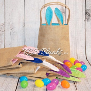 Burlap Easter Bunny Baskets, Monogrammed Easter Basket, Personalized Easter Basket, Easter Bunny Basket, Easter Basket