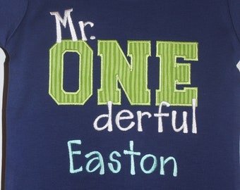 Mr. Onederful Birthday Bodysuit or Shirt for Infant, First Birthday Shirt, Mr Wonderful Birthday Shirt, Birthday Shirt