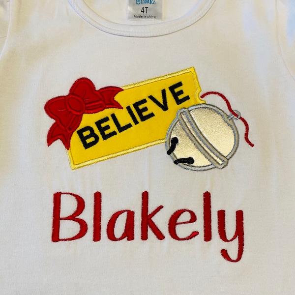 The Polar Express Believe Shirt With Name for Infant, Toddler, or Child